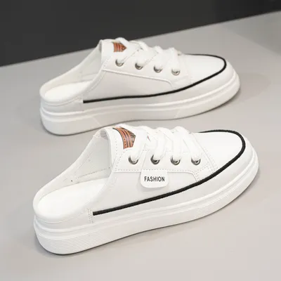 Versatile Casual Half-support Board Shoes Comfortable Bag Heel