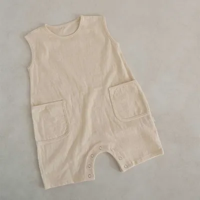 Ins Nordic Style Solid Color Romper Children Stickers Bags Onesie