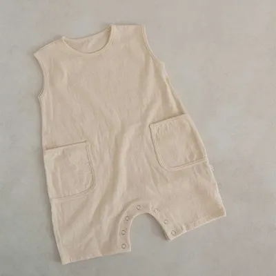 Ins Nordic Style Solid Color Romper Children Stickers Bags Onesie