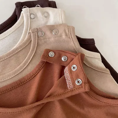 Ins Nordic Style Solid Color Romper Children Stickers Bags Onesie