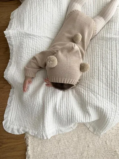 Ins Style Bear Shape Children's Knitted Sweater Baby Jumpsuits