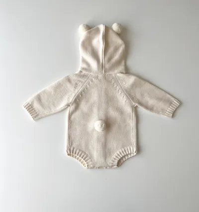 Ins Style Bear Shape Children's Knitted Sweater Baby Jumpsuits