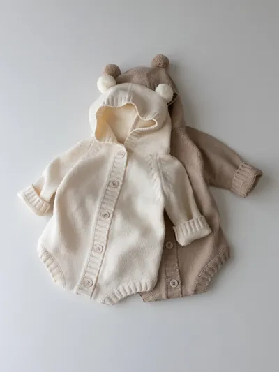Ins Style Bear Shape Children's Knitted Sweater Baby Jumpsuits