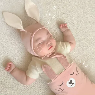 رومبير أطفال بتصميم أرنب لطيف بألوان متناسقة