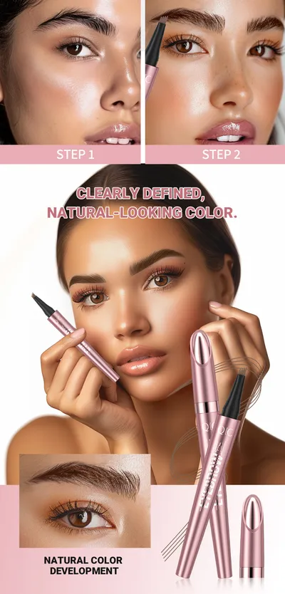 Waterproof And Smooth Not Smudge Four-fork Liquid Eyebrow Pencil