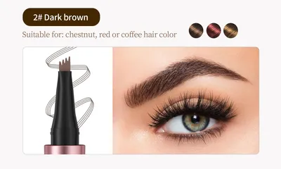Waterproof And Smooth Not Smudge Four-fork Liquid Eyebrow Pencil