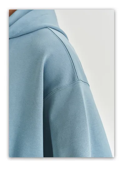 Autumn And Winter 450g Terry Loose Fashion Brand Zipper Hooded Sweater Solid Color