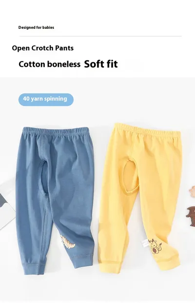 Boy Open-seat Pants Baby Trousers Pure Cotton