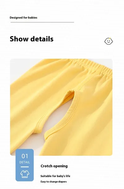 Boy Open-seat Pants Baby Trousers Pure Cotton