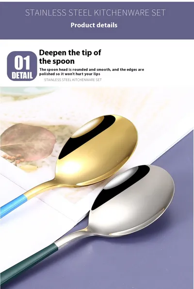 Stainless Steel Portable Tableware Student Spoon Fork Including Chopsticks Storage Set