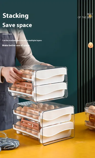 With Scale Egg Storage Box Kitchen Refrigerator Drawer Storage Box