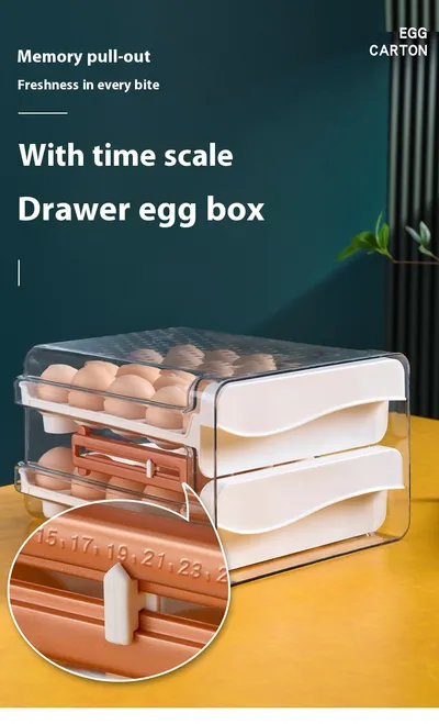 With Scale Egg Storage Box Kitchen Refrigerator Drawer Storage Box