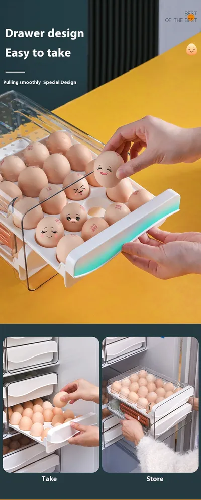 With Scale Egg Storage Box Kitchen Refrigerator Drawer Storage Box
