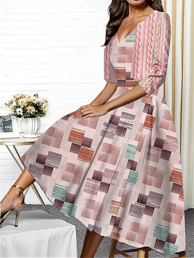 Women's Versatile Casual Dress Jacket Set