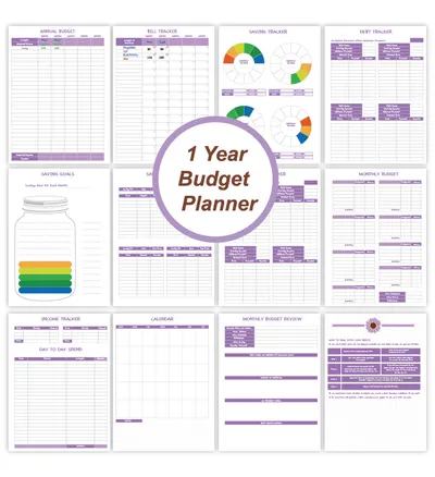 Coil Notebook Stickers Monthly Financial Planning English Budget Book Suit