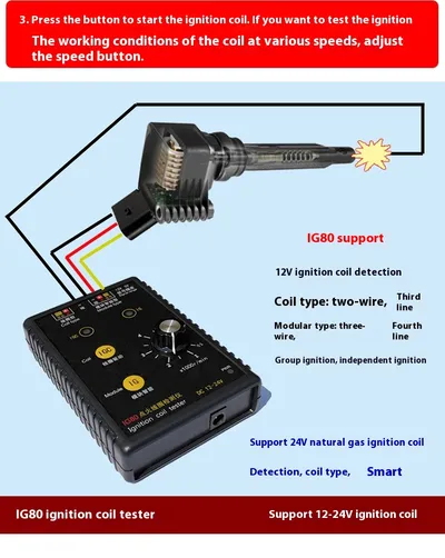 Automobile Ignition Coil Detector Natural Gas Gasoline Detection IG80