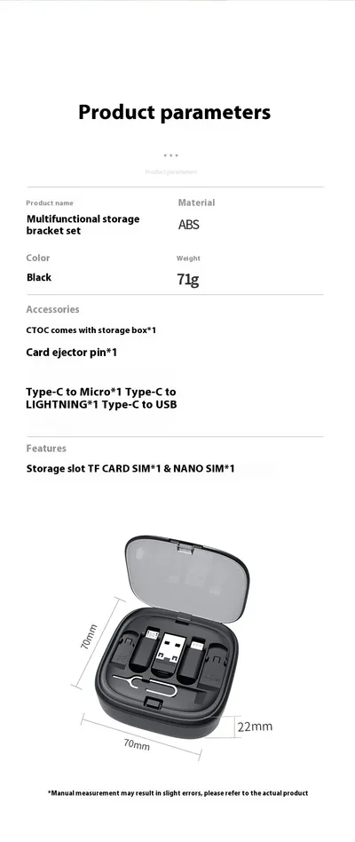 Multifunctional Telescopic Charging Data Cable Storage Box Suit