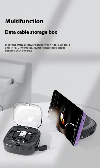 Multifunctional Telescopic Charging Data Cable Storage Box Suit