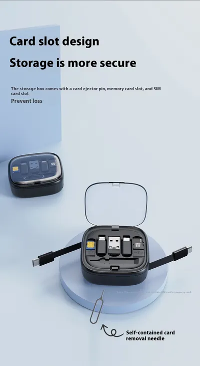Multifunctional Telescopic Charging Data Cable Storage Box Suit