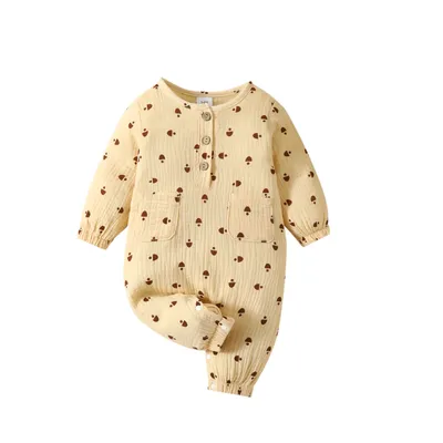 Baby Cotton And Linen Jumpsuit Male And Female Baby