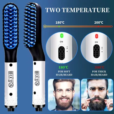 Multifunctional Hair Straightener Hair Comb Brush Men Beard Straightener Straightening