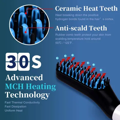 Multifunctional Hair Straightener Hair Comb Brush Men Beard Straightener Straightening