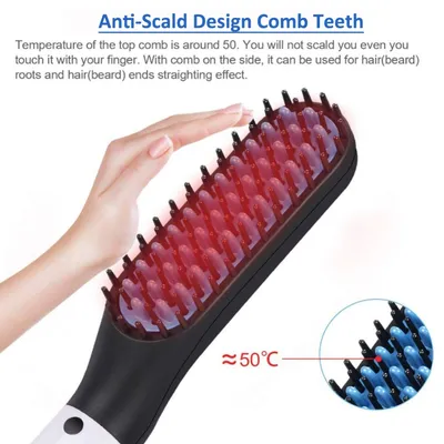 Multifunctional Hair Straightener Hair Comb Brush Men Beard Straightener Straightening