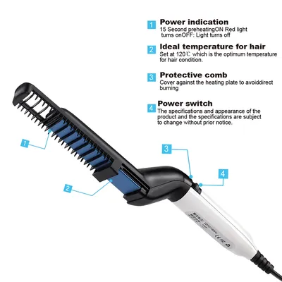 Multifunctional Hair Straightener Hair Comb Brush Men Beard Straightener Straightening