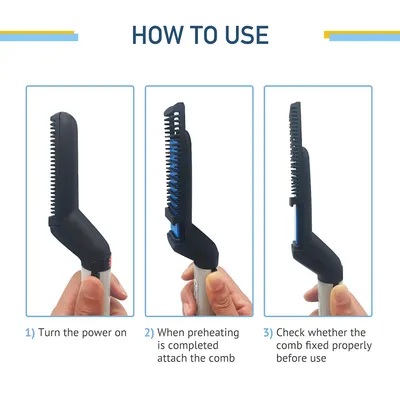 Multifunctional Hair Straightener Hair Comb Brush Men Beard Straightener Straightening