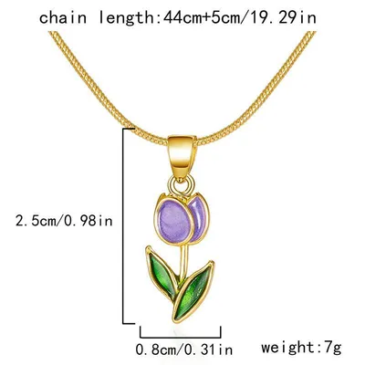 Romantic Flower Tulip Fashion Drop Oil Necklace Bracelet