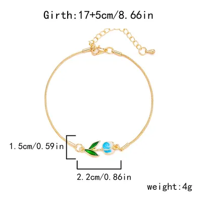 Romantic Flower Tulip Fashion Drop Oil Necklace Bracelet
