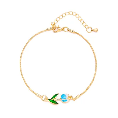 Romantic Flower Tulip Fashion Drop Oil Necklace Bracelet