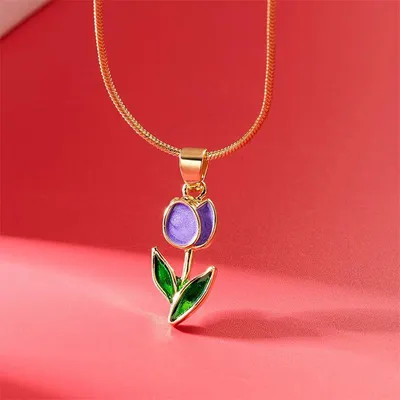 Romantic Flower Tulip Fashion Drop Oil Necklace Bracelet
