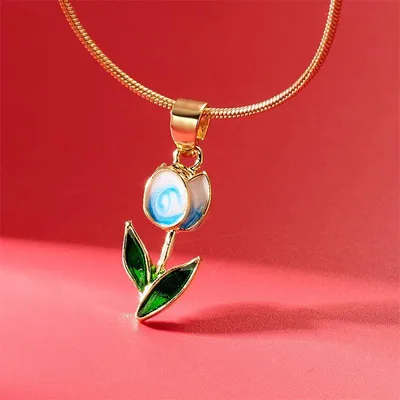 Romantic Flower Tulip Fashion Drop Oil Necklace Bracelet
