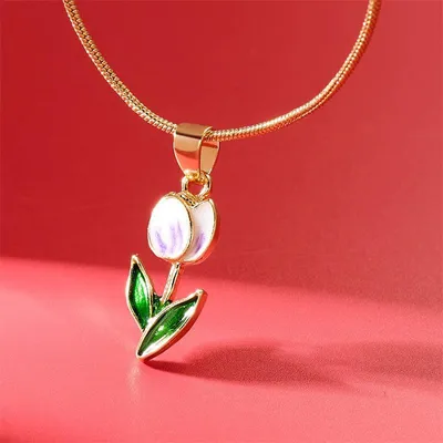 Romantic Flower Tulip Fashion Drop Oil Necklace Bracelet