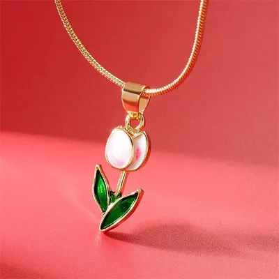 Romantic Flower Tulip Fashion Drop Oil Necklace Bracelet