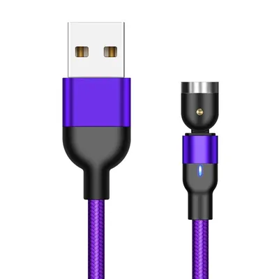 Flat Elbow Magnetic Suction Fast Charge 540 Degrees Three-in-one Data Cable