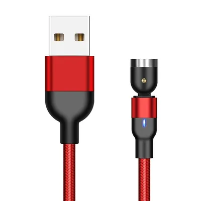 Flat Elbow Magnetic Suction Fast Charge 540 Degrees Three-in-one Data Cable