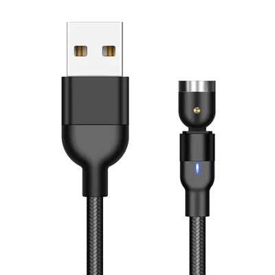 Flat Elbow Magnetic Suction Fast Charge 540 Degrees Three-in-one Data Cable