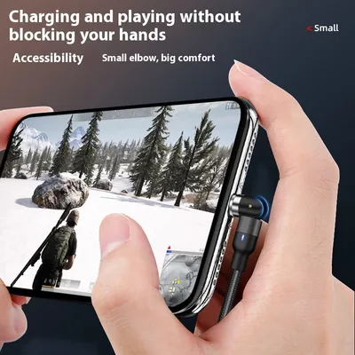 Flat Elbow Magnetic Suction Fast Charge 540 Degrees Three-in-one Data Cable