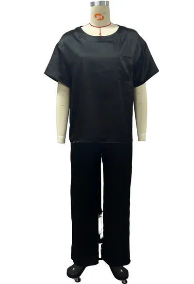 Women's Satin Silky Pajamas Short-sleeved Shirt Long Pajama Pants Suit