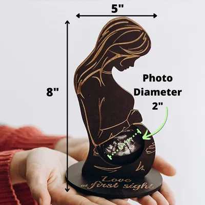 Wooden Crafts Decoration Commemorative Standee Baby Ultrasonic Testing B- Ultrasound Souvenir Photo Frame
