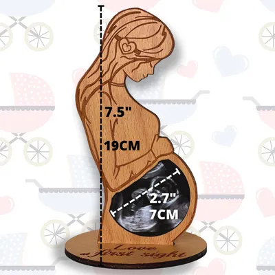 Wooden Crafts Decoration Commemorative Standee Baby Ultrasonic Testing B- Ultrasound Souvenir Photo Frame