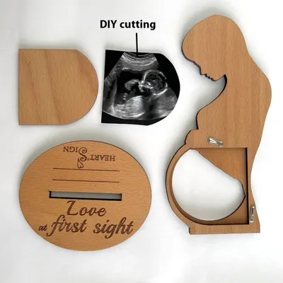 Wooden Crafts Decoration Commemorative Standee Baby Ultrasonic Testing B- Ultrasound Souvenir Photo Frame