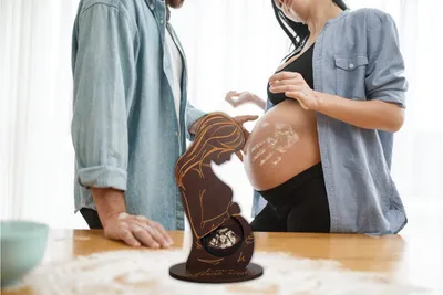Wooden Crafts Decoration Commemorative Standee Baby Ultrasonic Testing B- Ultrasound Souvenir Photo Frame