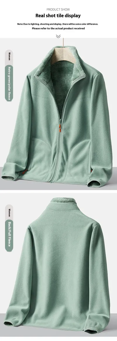 Double-sided Polar Fleece Outdoor Thick Warm Sweater Coat