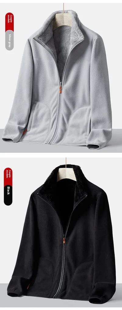 Double-sided Polar Fleece Outdoor Thick Warm Sweater Coat