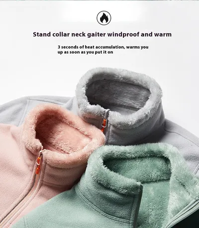Double-sided Polar Fleece Outdoor Thick Warm Sweater Coat