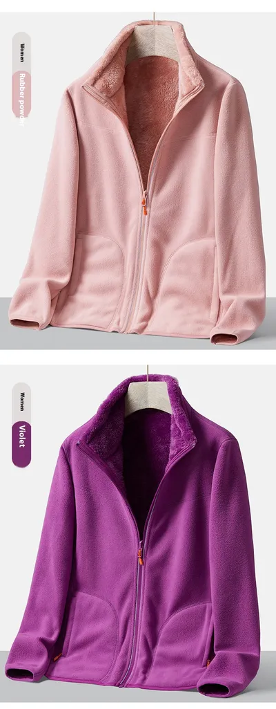 Double-sided Polar Fleece Outdoor Thick Warm Sweater Coat