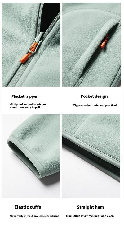 Double-sided Polar Fleece Outdoor Thick Warm Sweater Coat
